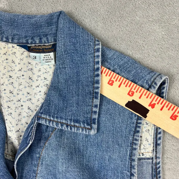 VTG Guess Jeans Junior Sz‎ 3 Mini Dress Blue Denim Sleeveless Button Front 90s - Image 7