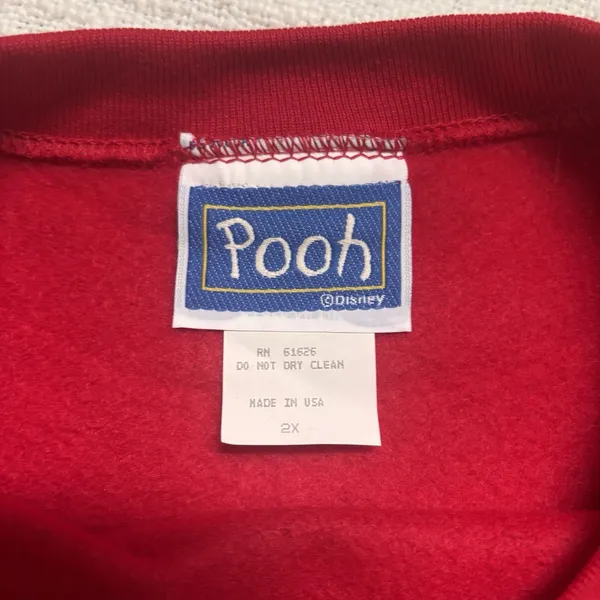 Vintage 90s Y2K Women's 2X Red Winnie The Pooh‎ Tigger Embroidered Sweatshirt - Image 6