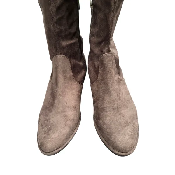 Marc Fisher Over The Knee Boots Taupe Faux Suede OTK Boots‎ Size 7.5 - Image 5