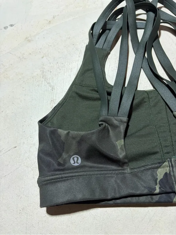 Lululemon Camouflage Strappy Sports bra green 6 - Image 4