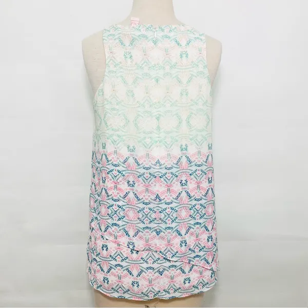 CAbi Mosaic Print Ombré Tiered Fully Lined Tank #250 Blouse Top Shirt Sz medium - Image 4