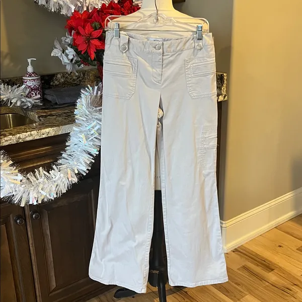 Ann Taylor Loft Wide Leg Flare Khakis Womens 4 - Image 3