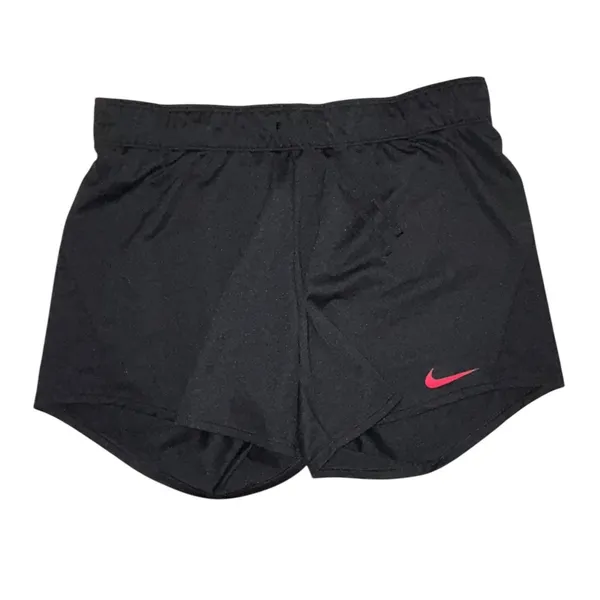Nike Dri-FIT Womens Running Shorts Black Pink Logo Waistband 885273-013 Size M - Image 3