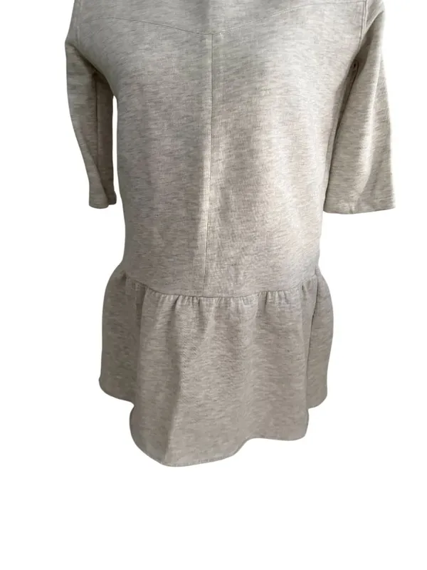 ZARA Gray Peplum Sweatshirt Top Size Medium - Image 2