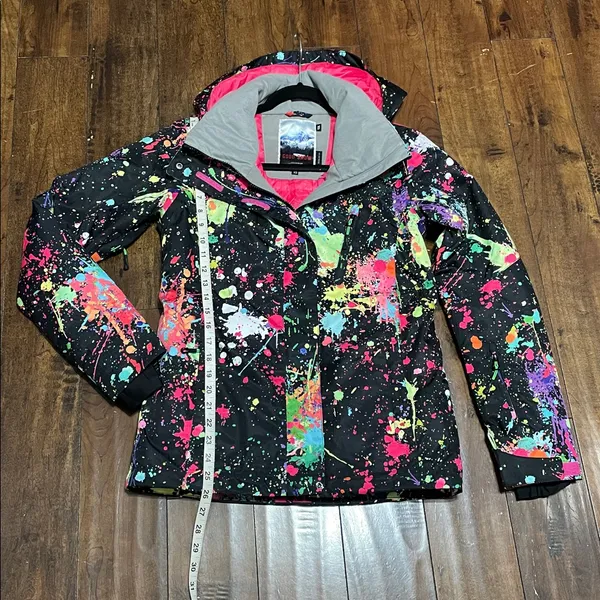 GSOU SNOW Paint Splatter Snowboarding Insulated Jacket Size XS Regular Fit NWOT - Image 12