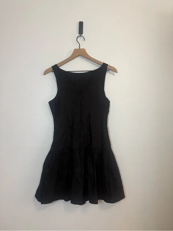 Sofie The Label Madelyn Drop Waist Linen Mini Dress Black - Image 5