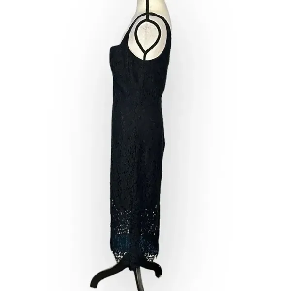 Bardot Adeline Midi Dress Women's 6 Black Sheath Sleeveless Plunge Neck NWT - Image 4