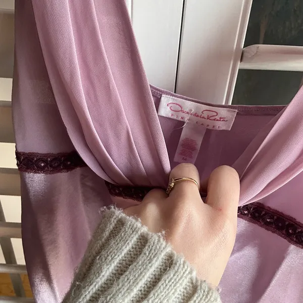 Oscar De La RENTA pink label lavander dress M - Image 2