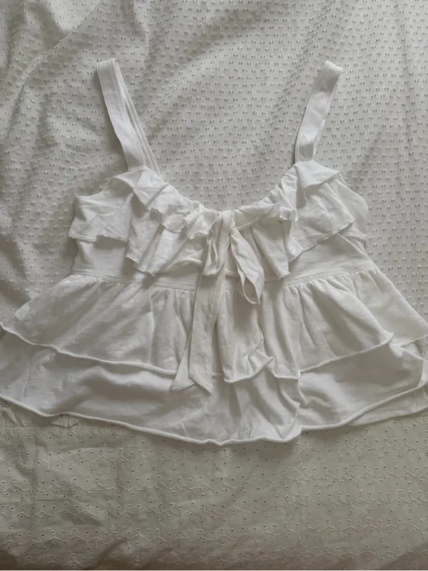 Aerie Ruffle Tank Top | White - Image 2
