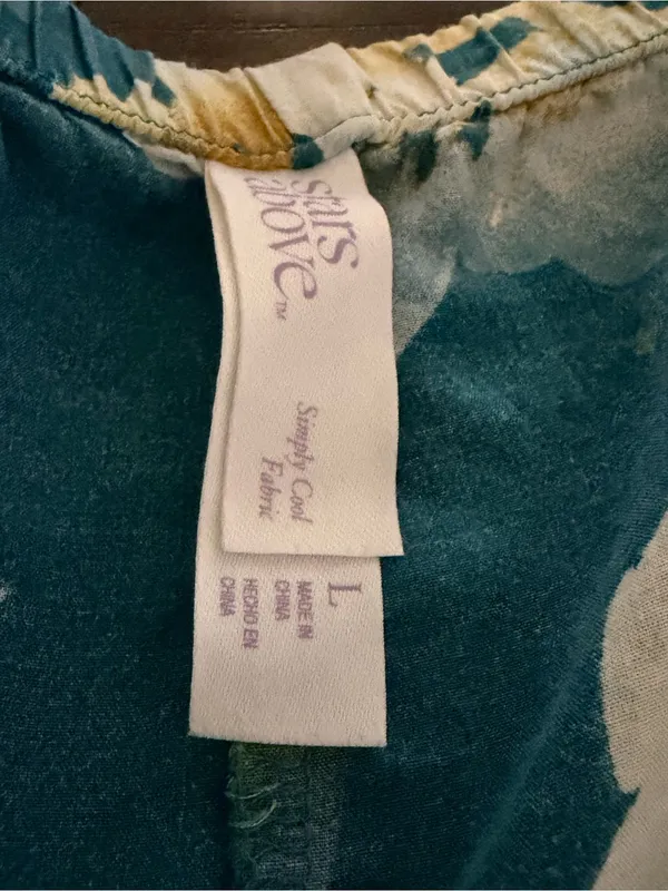 Stars Above Dark Teal Floral PJ Shorts - Image 3