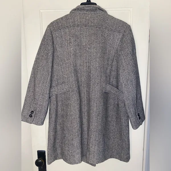 Vintage Union Made Abbmoore Wool Blend Grey Herringbone Coat/Jacket Made in USA - Image 7
