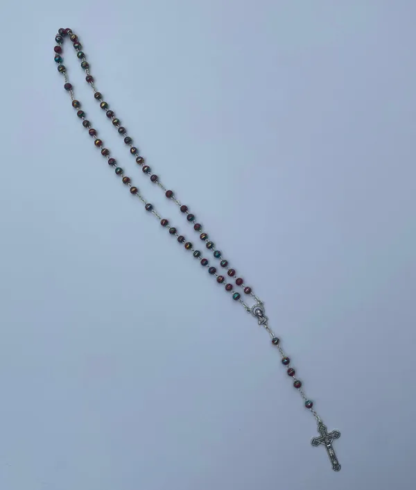 Rosary Red Multicolored Religious Catholic Prayers - Image 8