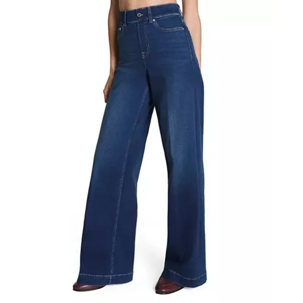 Spanx SPANXshape EveryWear Wide Leg Jeans Pull On Pacific Wash XLP XL Petite‎ - Image 2