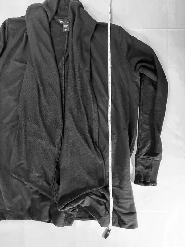 Athleta Pranayama Restore Wrap - Black Oversized Draped Cardigan - XS Runs Large - Image 5