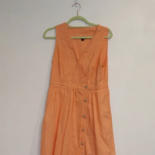 J. Crew Coral Rosina Sleeveless Midi Wrap Dress Sz 10 - Image 3
