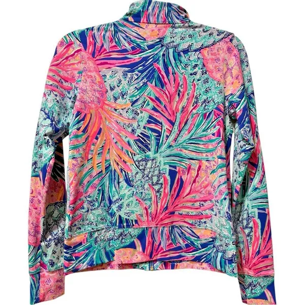 Lilly Pulitzer Luxletic Full Zip Hadlee‎ Athletic Pineapple Print Jacket XS - Image 2