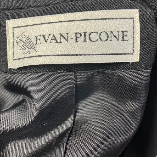 Vintage 80's Evan Picone Worsted Wool‎ Black SIngle Button Blazer Womens 10/12 - Image 11