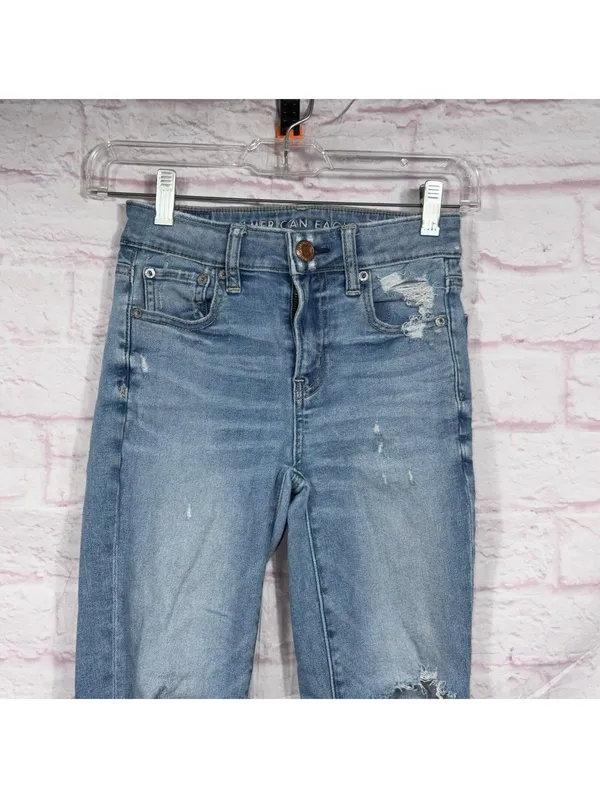American Eagle Hi-Rise Jegging Women’s Size 00 Short Distressed Skinny Jeans - Image 2