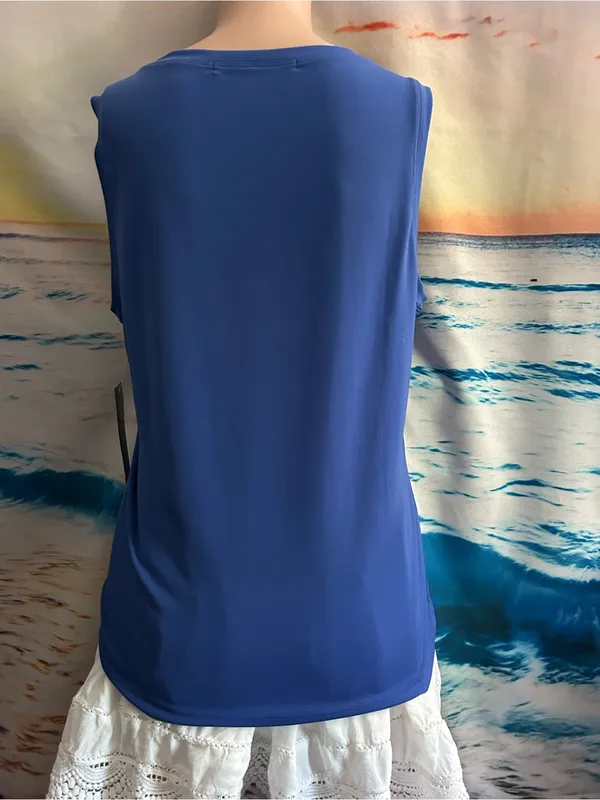 Complements Women’s Sleeveless Blue Tank Top SM NWT - Image 6