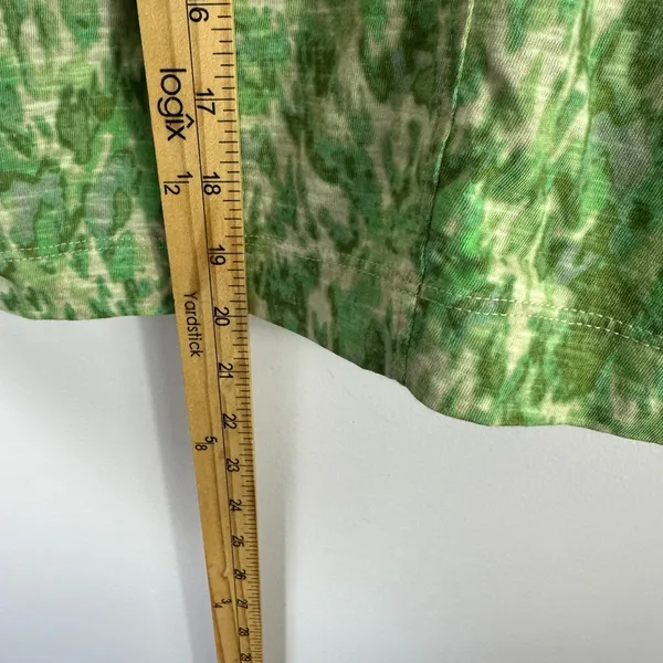 Pilcro T-Shirt Women XS Green Abstract Ikat Regenerative Cotton Short Sleeve Tee - Image 6