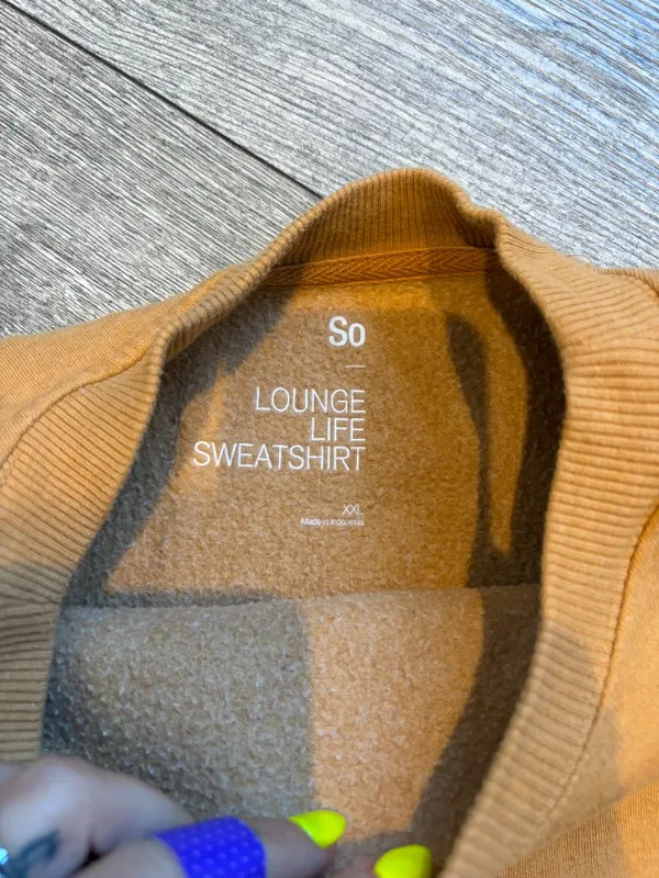 SO Lounge Life Sweatshirt XXL 2X Womens Brown Crew Neck Sweater Pullover - Image 5