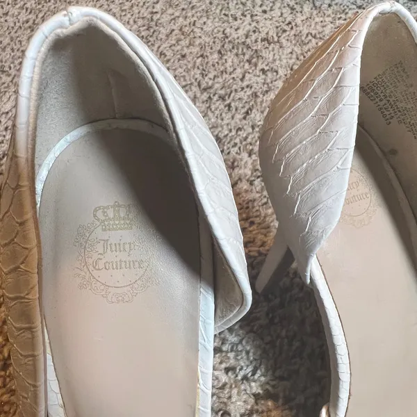 Juicy‎ Couture White Heels Stiletto Pointed Toe Pumps Shoes Size 9 - Image 2