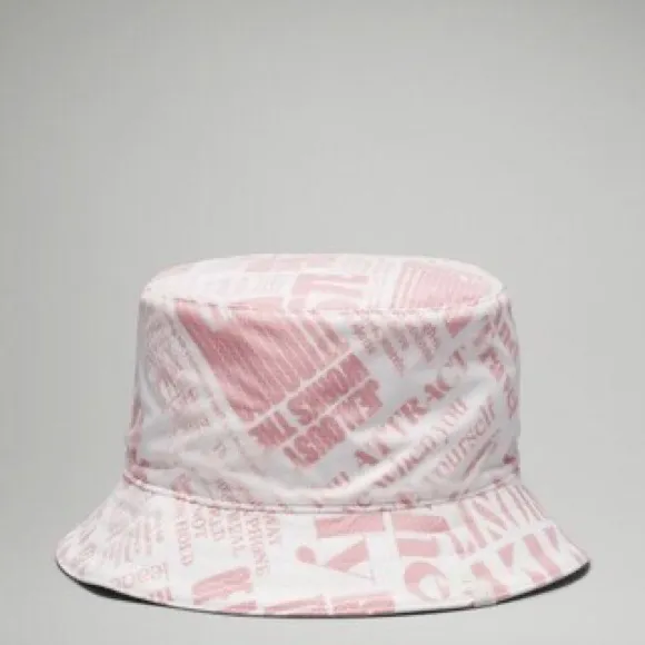 Lululemon NWT S/M Both Ways Reversible Bucket Hat in Manifesto Print &‎ Bone - Image 4