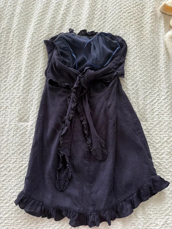 Selfie Leslie Doll face Bandeau Ruffle Dress - Image 3