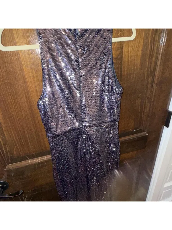 Lulus Notorious pewter sequin maxi dress - Image 6