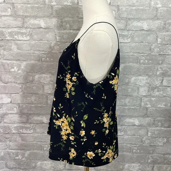 Maurices Black Camisole with Yellow Floral Design - Image 2