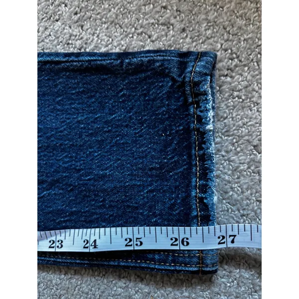 Gap Mom Jean High Rise Size 24/00R Dark Wash Blue Distressed Vintage Style - Image 7