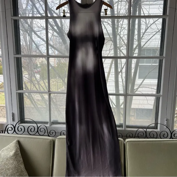 Bershka Black and Gray Gradient Midi Dress - Image 3