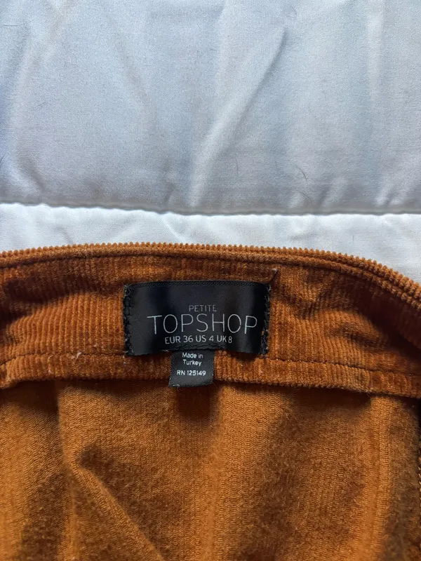 Topshop Rust Corduroy mini skirt - Image 3