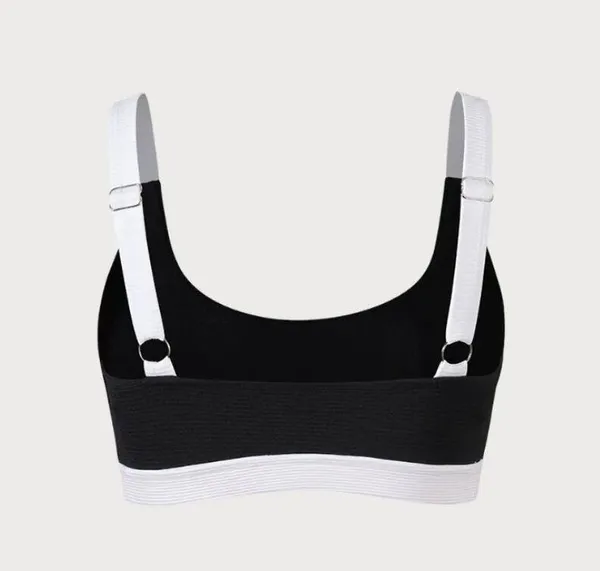 BERLOOK Contrast Trim Bikini Top ONLY 68 Black Size M - Image 7