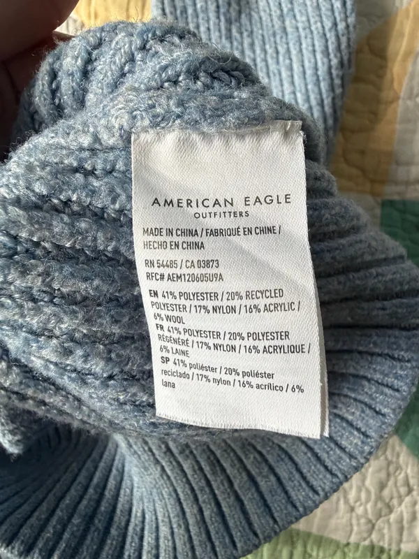 American Eagle Blue Sweater Knit L - Image 4