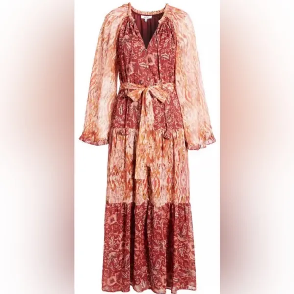 BTFL-LIFE Kira Angel Tiered Chiffon Med Dress Whimsical Fairycore Boho-Chic Fall - Image 2