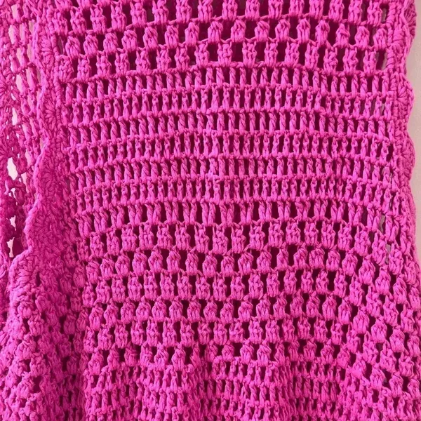 Show Me Your Mumu Crochet maxi dress coverup Barbie hot pink - Image 5