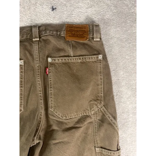 Levis Dad Utility Carpenter Jean Women Sz 26x30 Brown Denim Premium Big E - Image 9