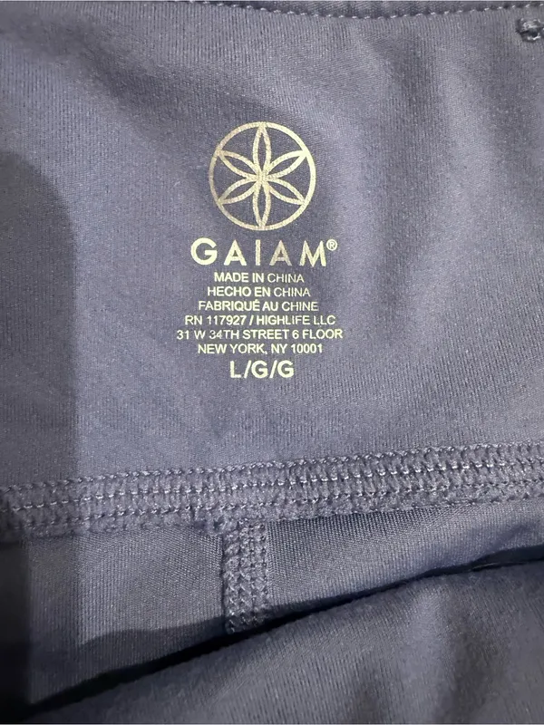 GAIAM Women's High-Waist Leggings in Periwinkle Blue Size Large - Image 2