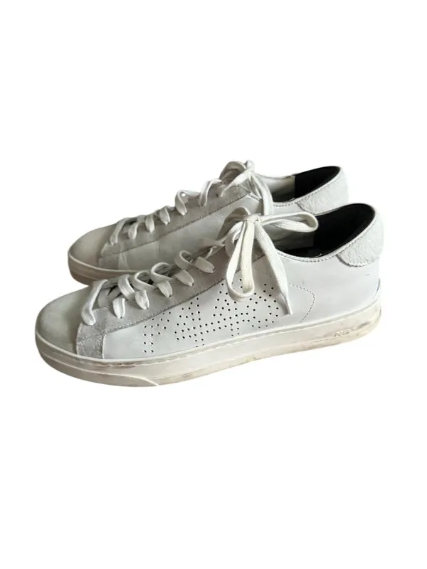 P448 Women’s White Leather Sneakers Size 38 / US 8 - Image 6