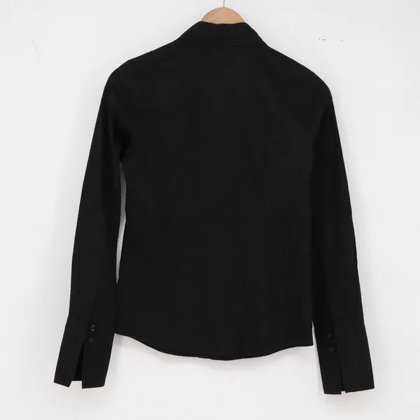 MOJO U.S.A. Button-Down Womens XS Black Long Sleeve Stretch Cotton Excellent - Image 4