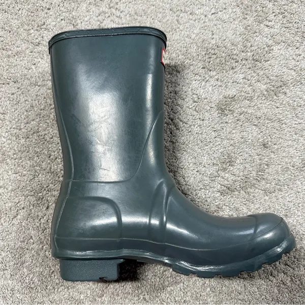 Hunter Women’s Original Rain Boots Short Gloss Outdoor in Graphite Gray 6 - Image 6