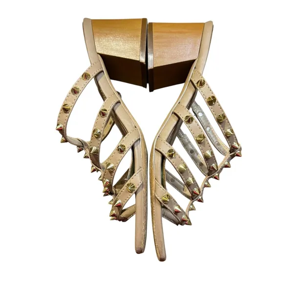 Steve Madden Shoes Womens Size 8 Beige Studded‎ Block Heel Sandals Intricate-S - Image 7