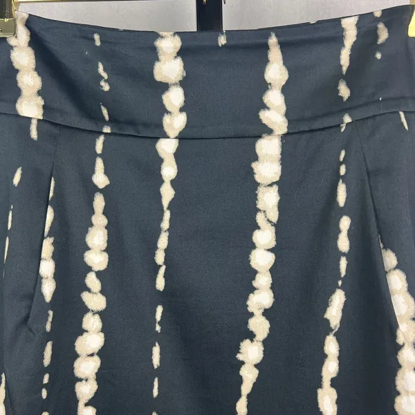 Ann Taylor Skirt Women 6 Navy Cream Abstract Print A-Line Pockets Career Work - Image 3