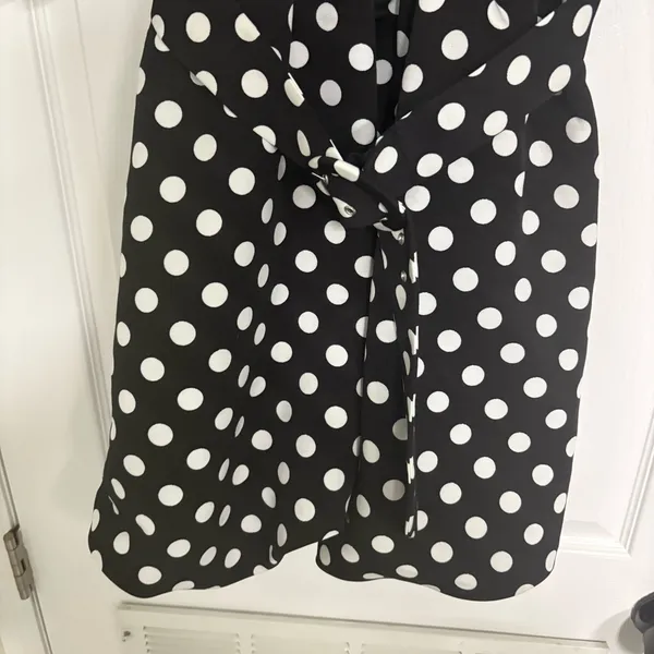 River Island Black And White‎ Polka Dot Belted Dress Size 6 - Image 5
