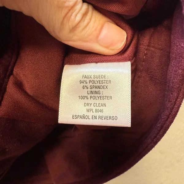 Thalia‎ Sodi Faux Suede Moto Jacket Burgundy Womens M Asymmetrical Zip - Image 9