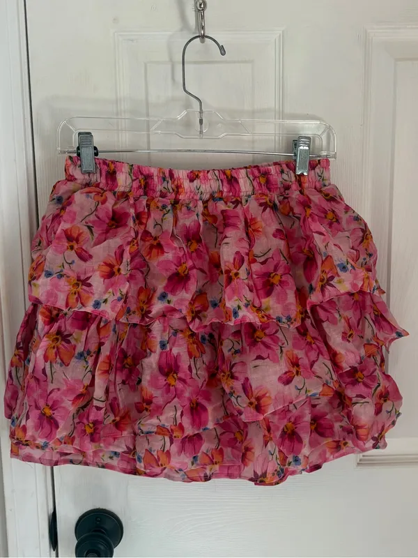 Endless Rose Two Piece Ruffle Skirt and One Shoulder Top Floral Set - Image 9