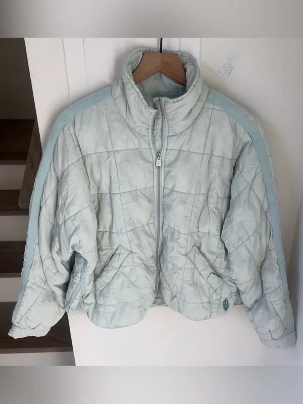 Free People FP Movement Quilted Pippa Puffer Jacket in Saltwater Blue - Image 2