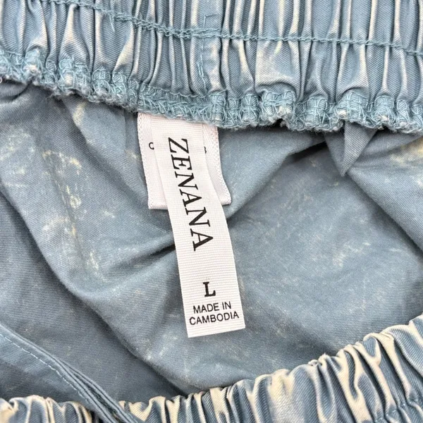 Zenana Maxi Skirt Women LG Blue Acid Wash Tiered Cotton Ruffle Western Boho‎ - Image 5