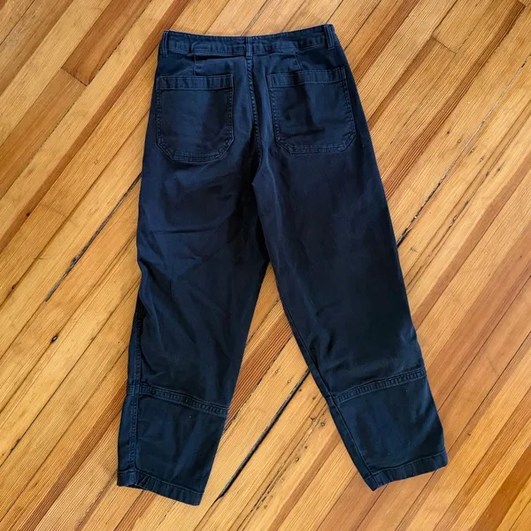 Quince Organic Stretch Cotton Twill Barrel Pants in Black Size 4 - Image 4